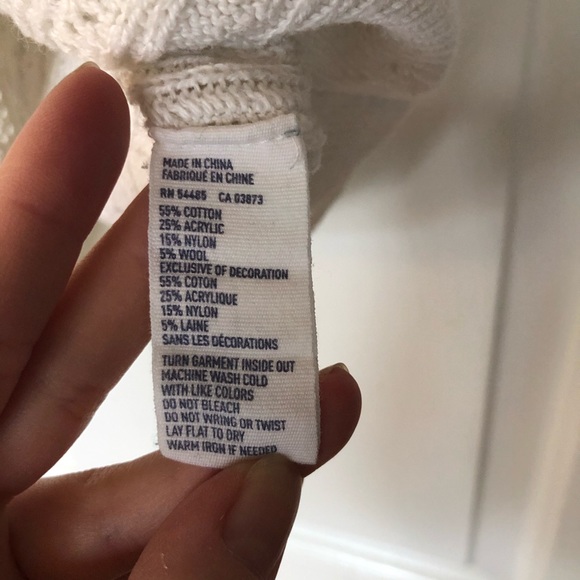 American Eagle Outfitters Ivory 3/4 Sleeve Sweater - Picture 5 of 7